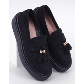 Plattform loafers med fransar Svart 1
