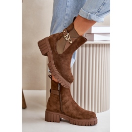 Seastar Eco Mocka Brun isolerade damstövlar med gulddetalj Bervena 2