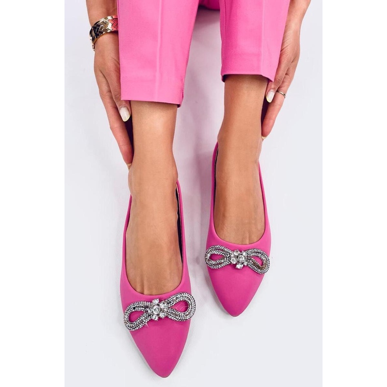 Eleganta ballerinaskor med cubic zirconia rosa 1