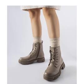 Grå och bruna isolerade arbetarstövlar Cunningham - Solea 1