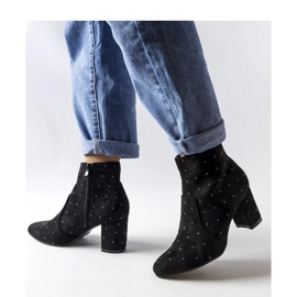 Svarta ankelboots med strass, ekomocka Suvi - Solea 1