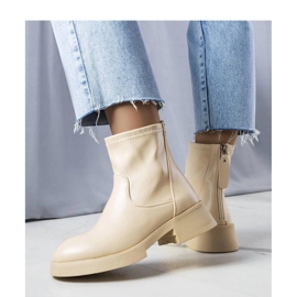 Beige klassiska ankelboots 1