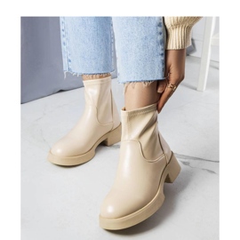 Beige klassiska ankelboots 2