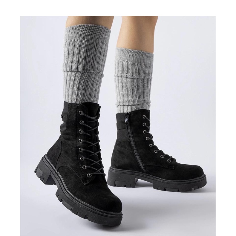 Svarta, lätt isolerade stövlar i ekomocka 1