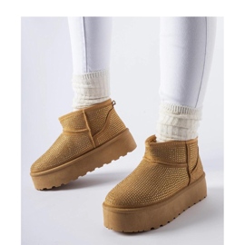 Bruna snöstövlar med zirkoner 1