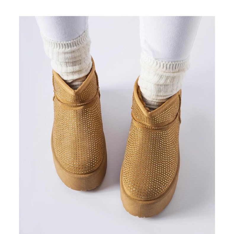 Bruna snöstövlar med zirkoner 2