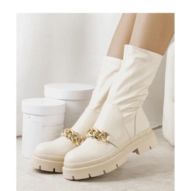 Beige stövlar med hög sula 1