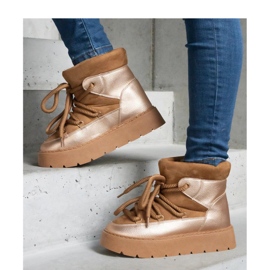 Plattformssnöskor isolerade med päls brun 1