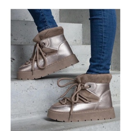 Plattformssnöskor isolerade med päls beige 1