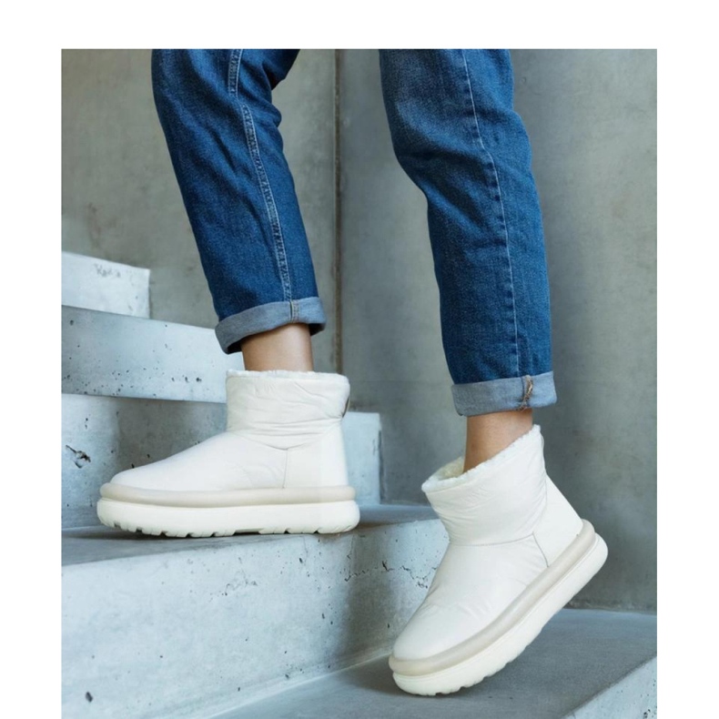 Beige varma plattformssnöskor 2