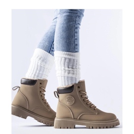 Beige isolerade stövlar brun 1