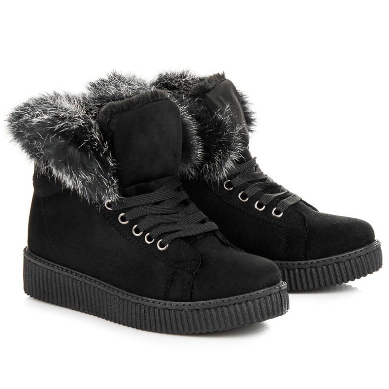 Creepers Boots Med Päls svart 1
