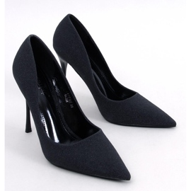 Glänsande höga klackar med svarta partiklar 1