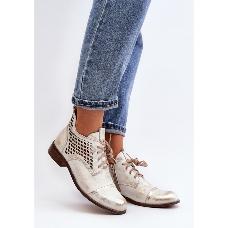 Genombrutna stövlar Modell Zazoo 2878/004 Guld gyllene 1