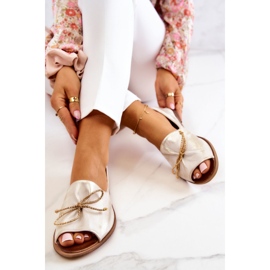 Balettlägenheter Modell Nicole 2660/004 Vit/Guld gyllene 2