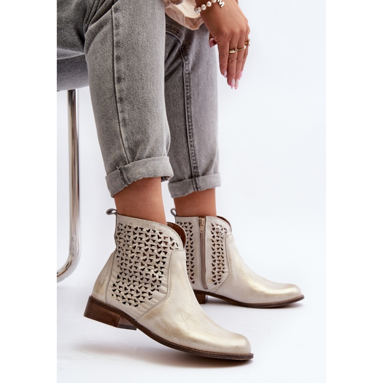 Zazoo Gold Openwork stövlar gul 1