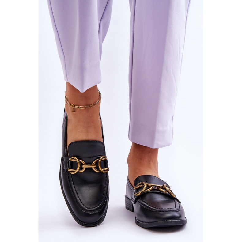 Mockasiner med dekor 2623-1 Svart 1