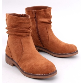 Camel boots med volang ovandel brun 1