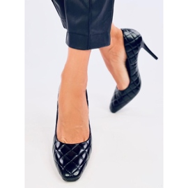 Svarta kviltade höga klackar för kvinnor 2