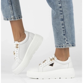 Filippo DP6382/24 Wh läder sneakers, vita 1