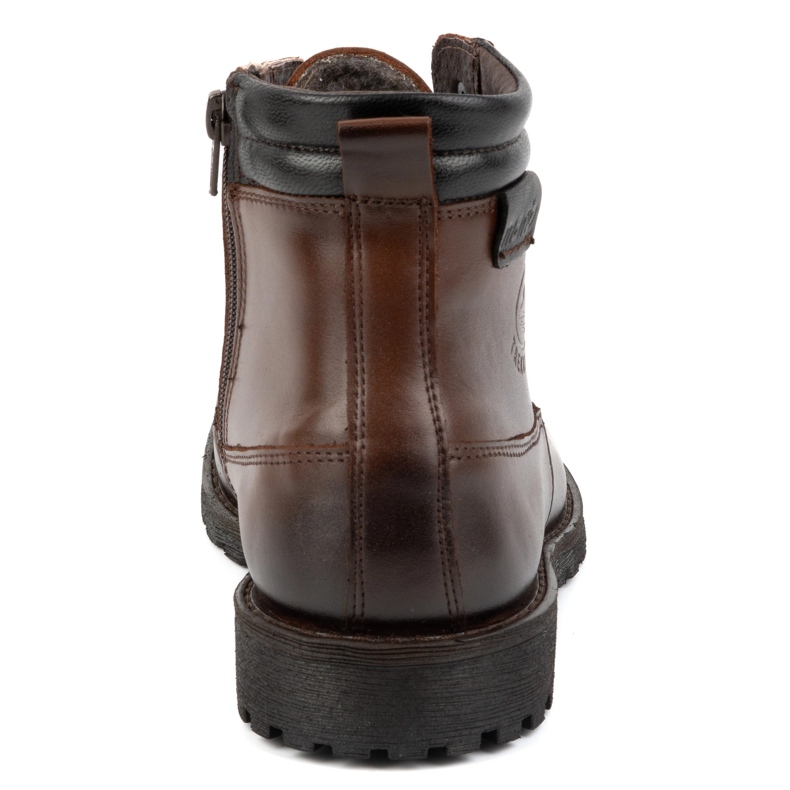 Olivier Vinterskor för män, stövletter i läder 754, mörkbruna 1