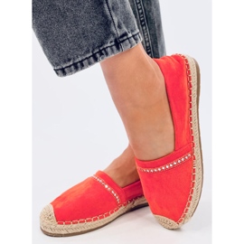 Espadrilles kvinnors orange med zirkoner 2