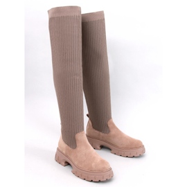 Kaki sock boots beige 1