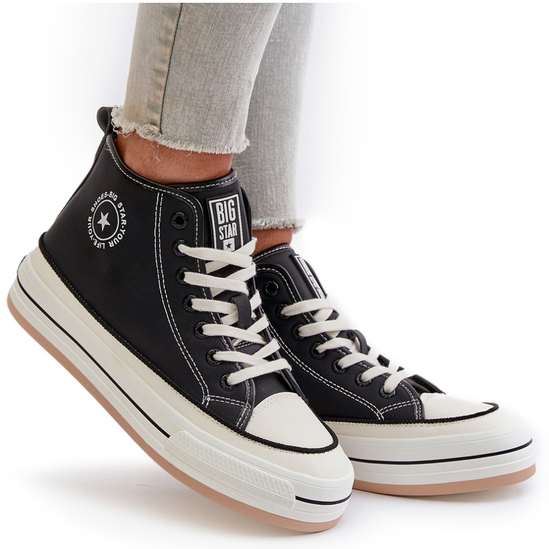 Isolerade damsneakers på Eco Leather Platform Big Star OO274062 Svart 5