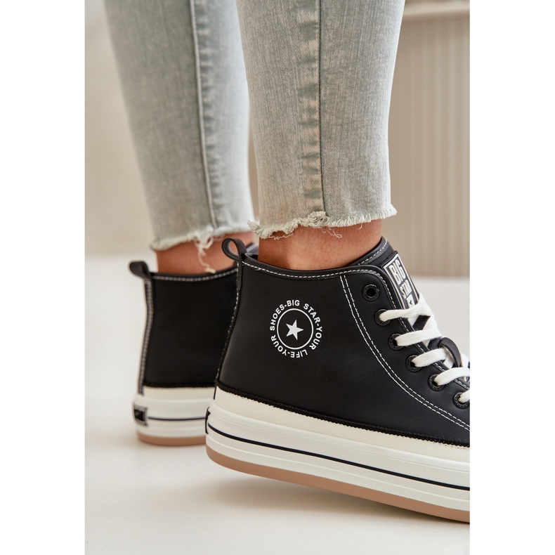 Isolerade damsneakers på Eco Leather Platform Big Star OO274062 Svart 3