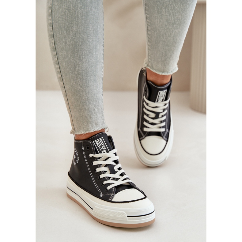Isolerade damsneakers på Eco Leather Platform Big Star OO274062 Svart 2