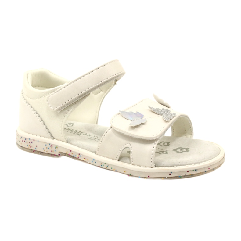 Girls 'kardborrsandaler i fjärilar American Club XD58/22 White vit 1
