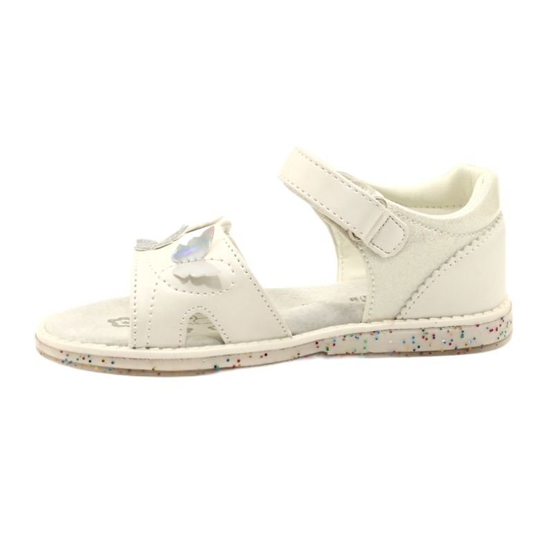 Girls 'kardborrsandaler i fjärilar American Club XD58/22 White vit 2