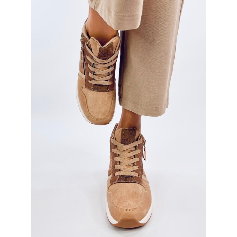 Kaki dolda wedge sneakers beige 1