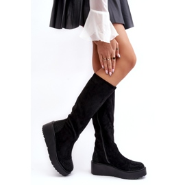 Mockastövlar för kvinnor på S.Barski-plattformen, svarta 2