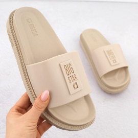 Beige plattformsflipflops för kvinnor Big Star LL274A210 1