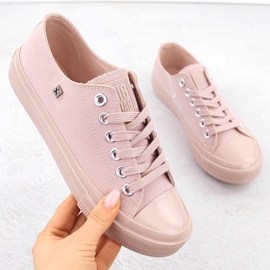 Låg-top textilsneakers för kvinnor, rosa Big Star NN274291 1
