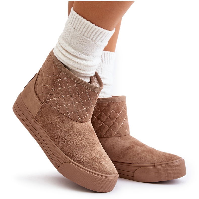 Snöskor med dragkedja isolerade med päls Big Star OO274A524 Beige 4