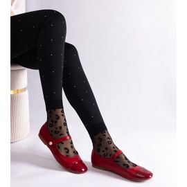 Röda balettplattor med patenterad tå, fästs med kardborreband 1