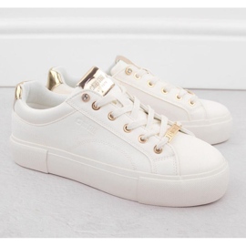 Kvinnors eko-läder sneakers Big Star NN274211 White vit 2