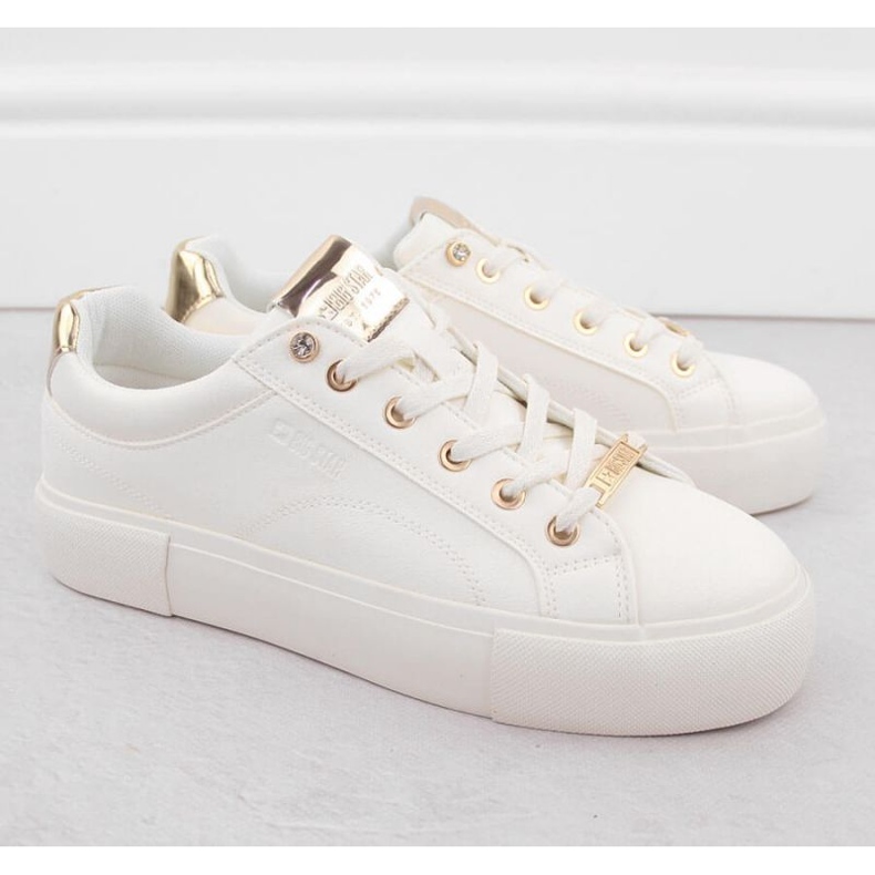 Kvinnors eko-läder sneakers Big Star NN274211 White vit 2