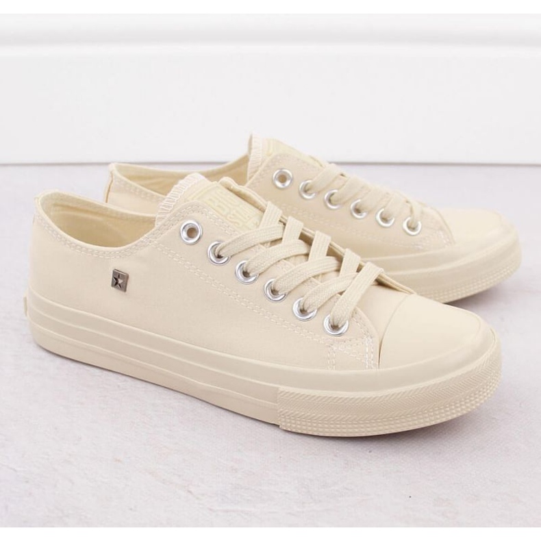 Klassiska kvinnors sneakers Big Star NN274286 Beige 2