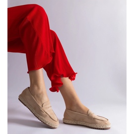 Beige gled Espadrilles på plattformen 1