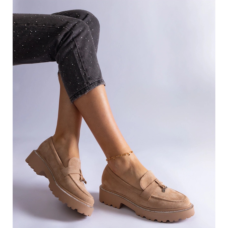 Beiga mockasiner av eko-mocka beige 2