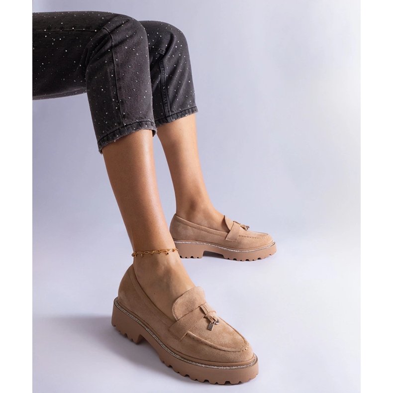 Beiga mockasiner av eko-mocka beige 1