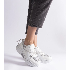 Vita damsneakers med glitter 3