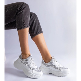 Vita sneakers med glitterinlägg 3