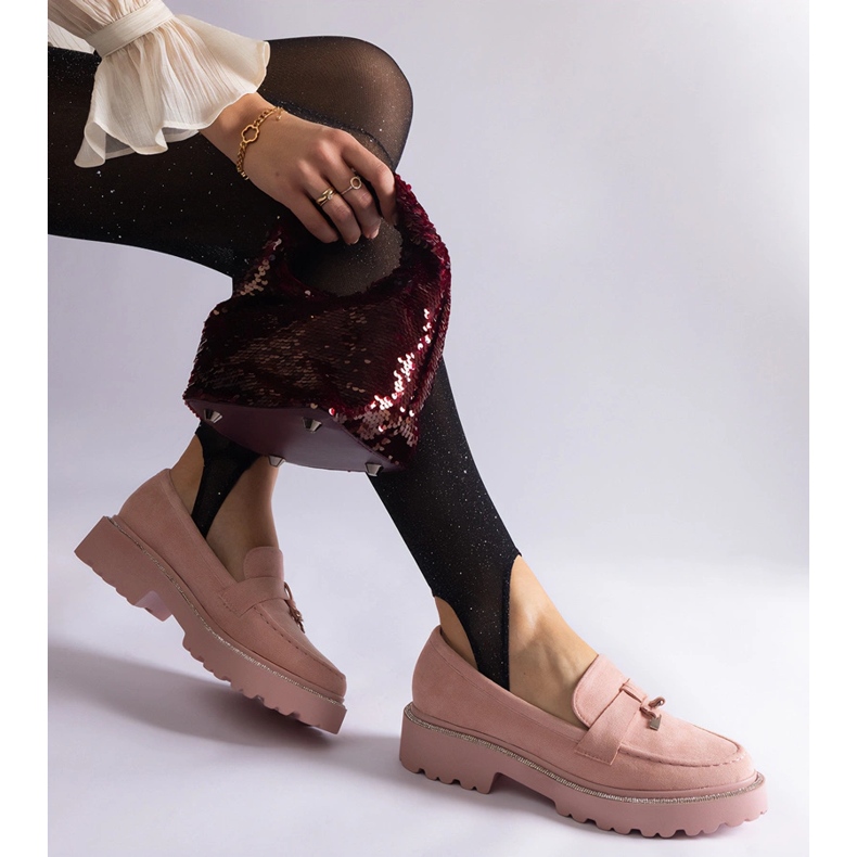 Rosa eko-lädermockasiner 2