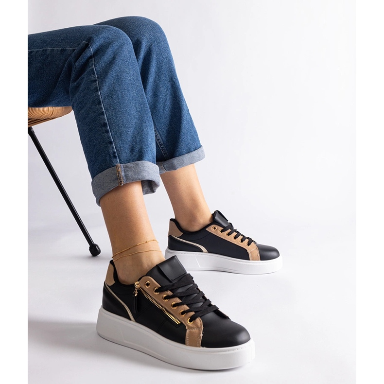 Svarta sportsneakers för kvinnor 1