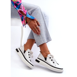 S.Barski Läder lackerade kvinnors sportskor LR535 Vit 3