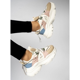 Plattsneakers för kvinnor beige 1